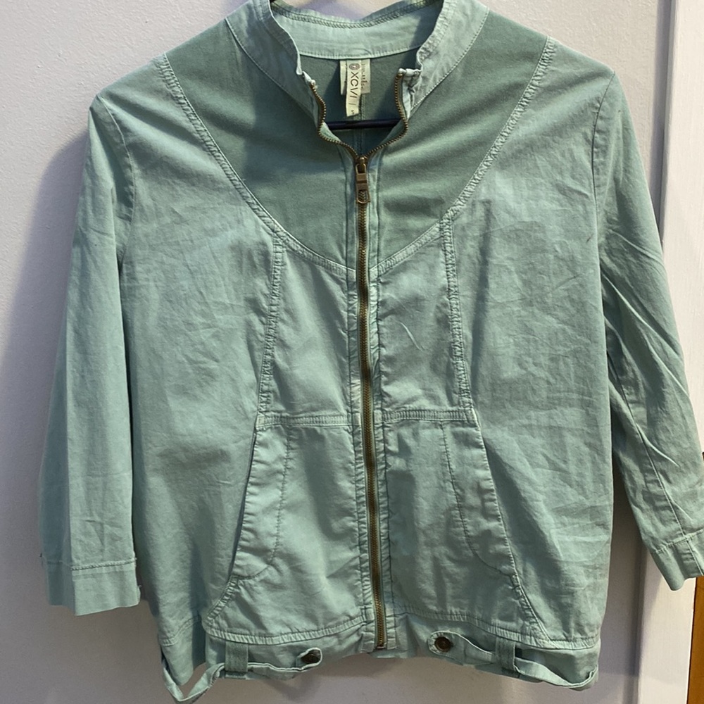 Teal zipper up jacket